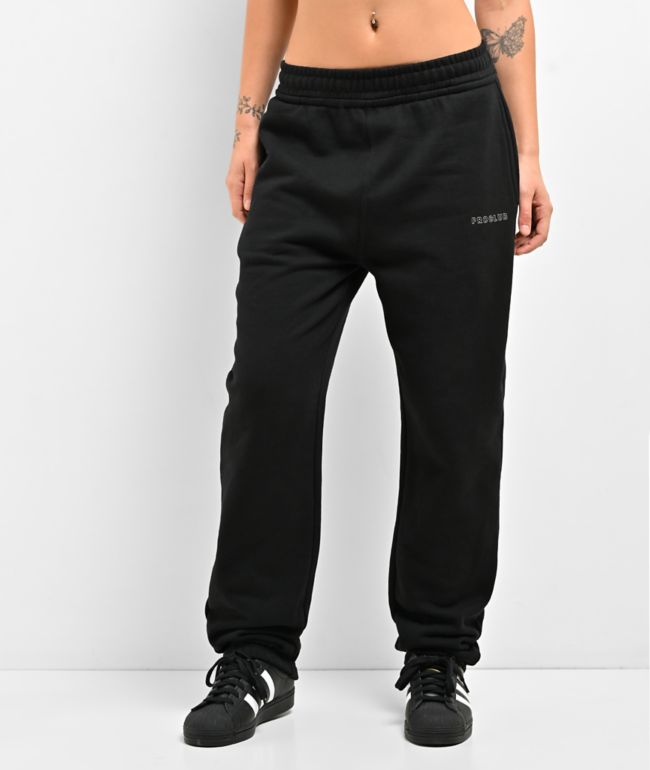 Pro Club Cuffed Black Loose Jogger Sweatpants - Pro Club