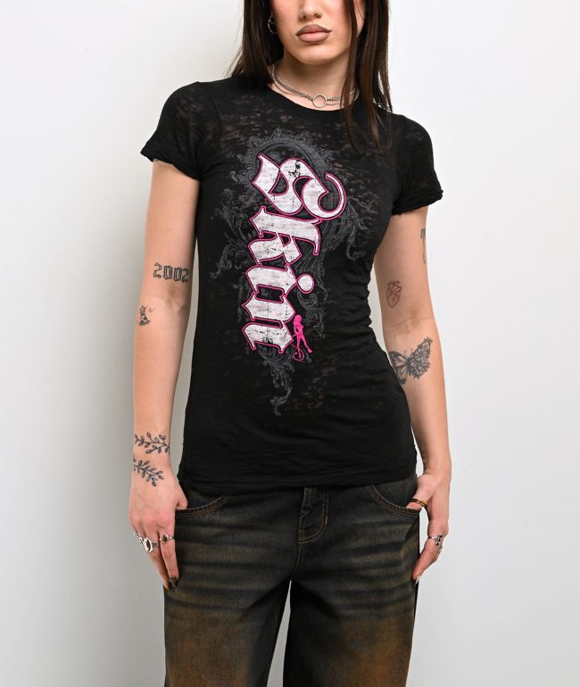 Skin Industries Cascade Black Burnout T-Shirt - Skin Industries