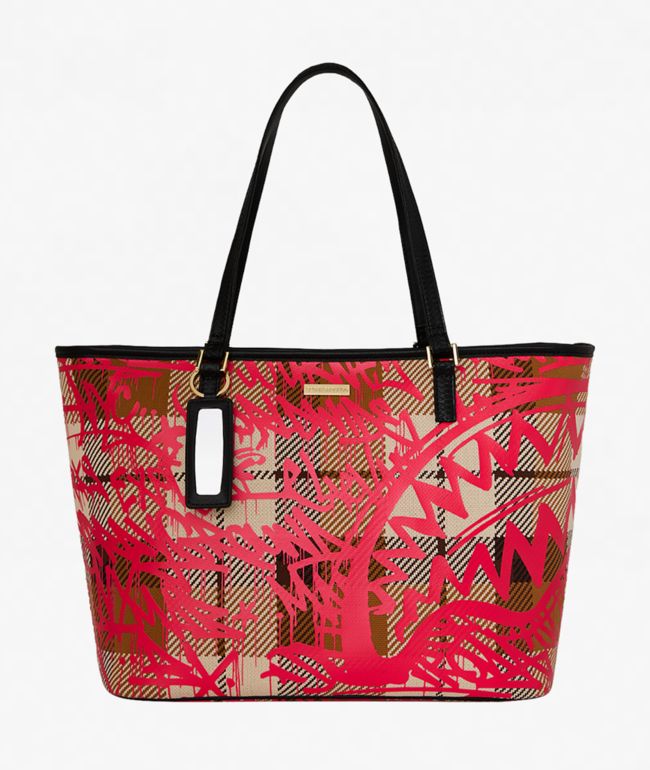 Sprayground Graffed Up Plaid Tote Bag - Sprayground