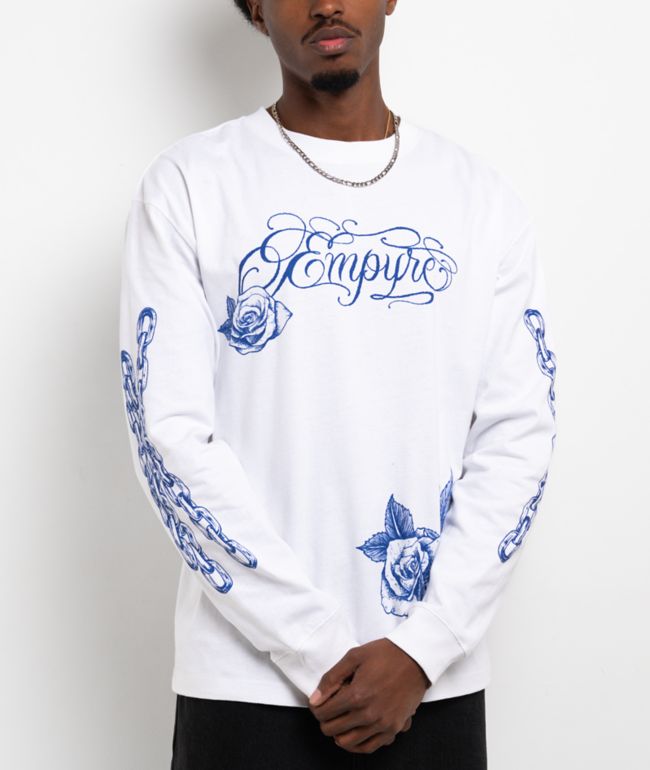 Empyre Buds And Roses White Long Sleeve T-Shirt - Empyre