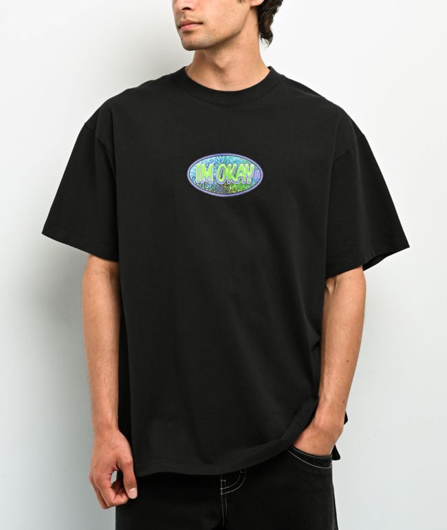 A.LAB I'm Okay Black Boxy T-Shirt - A.LAB