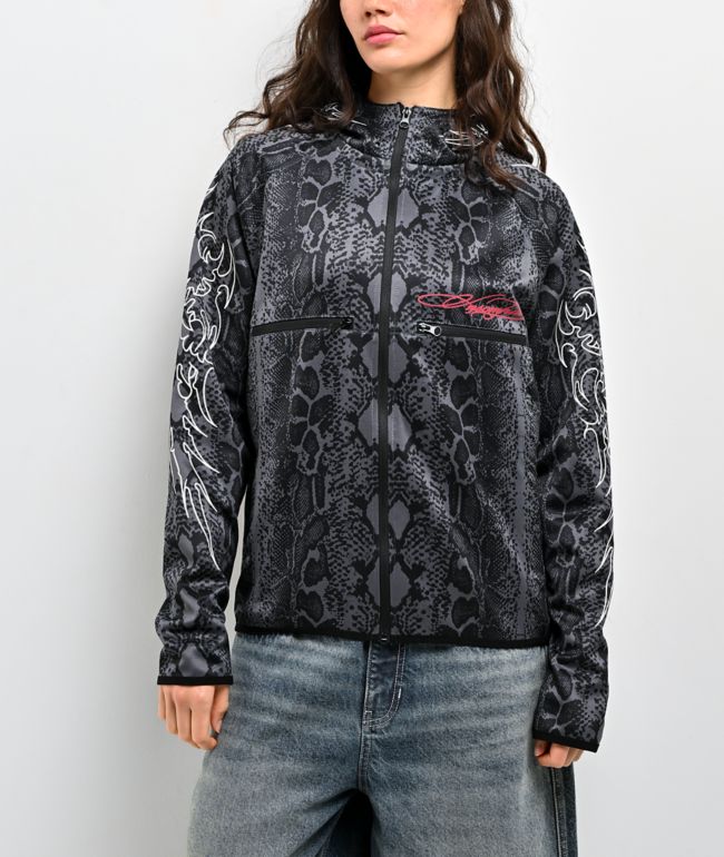 Insomnia Visuals Snake Grey Tech Zip Hoodie - Insomnia Visuals