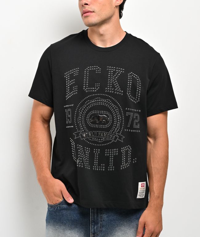 Ecko Back Down Studded Black T-Shirt - Ecko