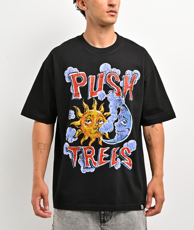 Push Trees Day & Night Black T-Shirt - Push Trees
