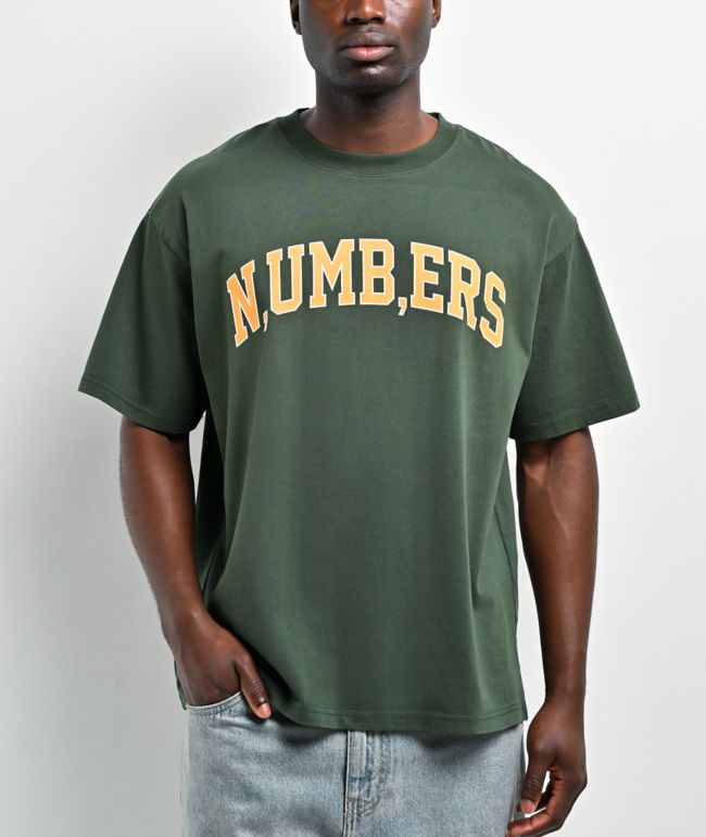 Midnight Organic Varsity Numbers Forest Green T-Shirt  - Midnight Organic