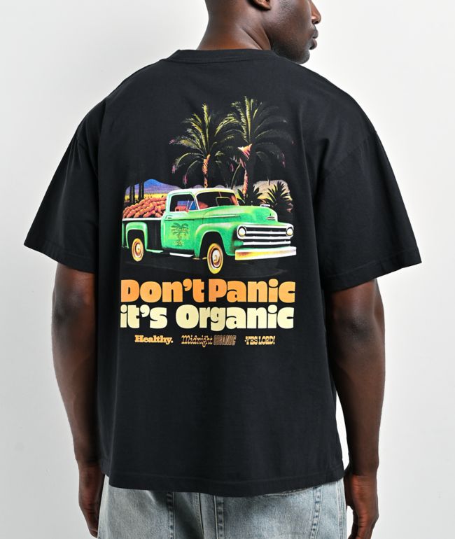 Midnight Organic Don't Panic Black T-Shirt - Midnight Organic