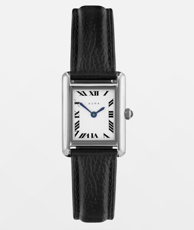 AURA Tank Steel Black & Silver Analog Watch - AURA Watches