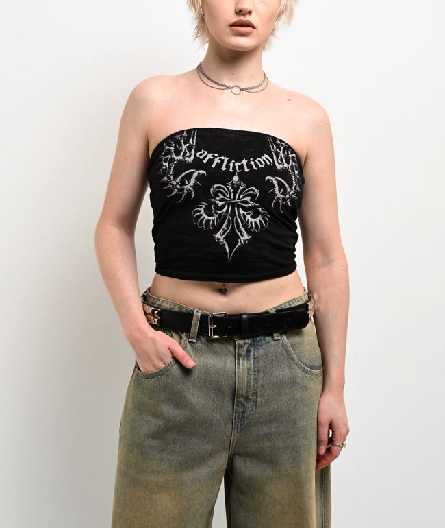 Affliction Skeleton Black Tube Top - Affliction