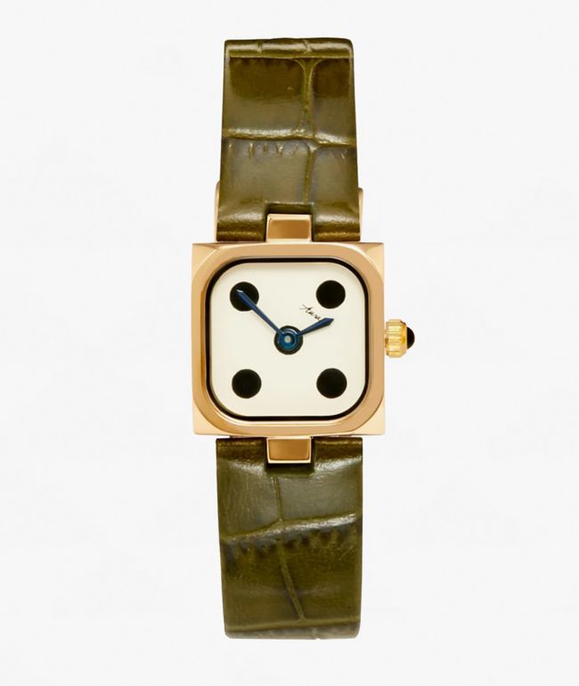 AURA Dice Gold & Olive Analog Watch - AURA Watches