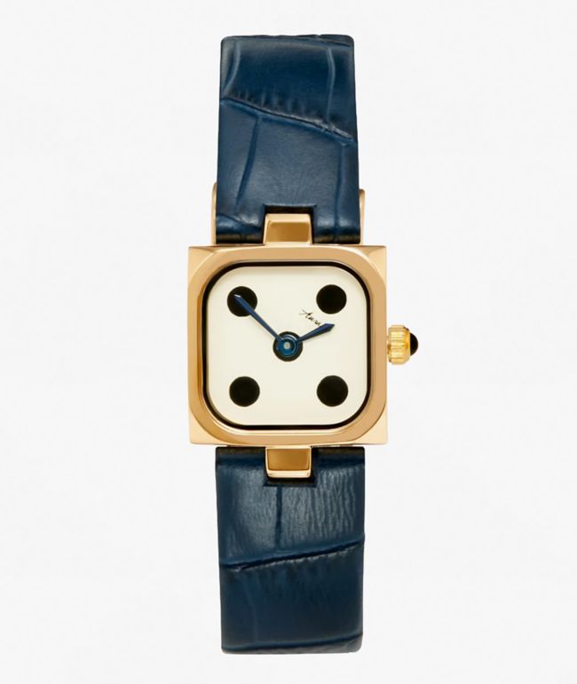 AURA Dice Gold & Navy Analog Watch - AURA Watches