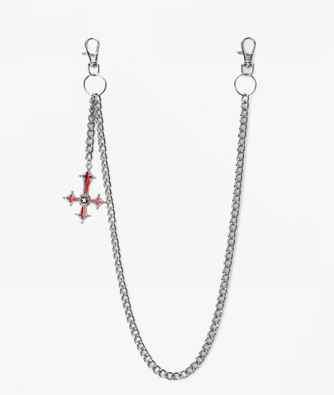 Sanguine Cross Silver Pocket Chain - Ella Shea