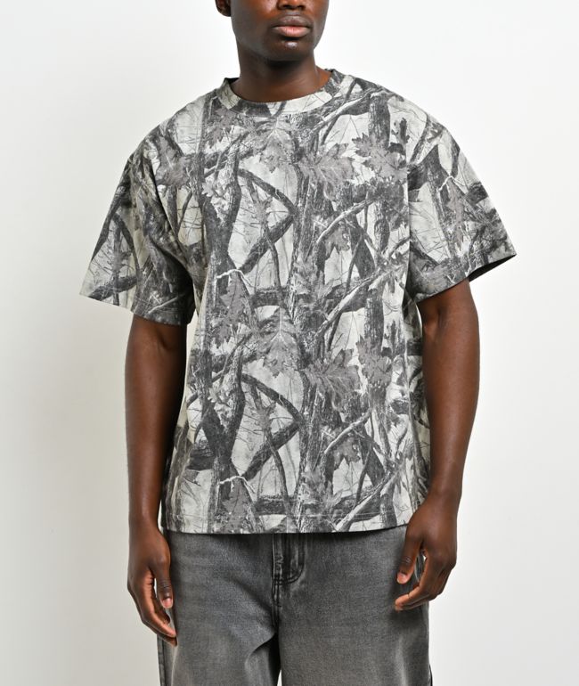 ITA Portal Wood Grey Wash Camo Boxy T-Shirt - ITA