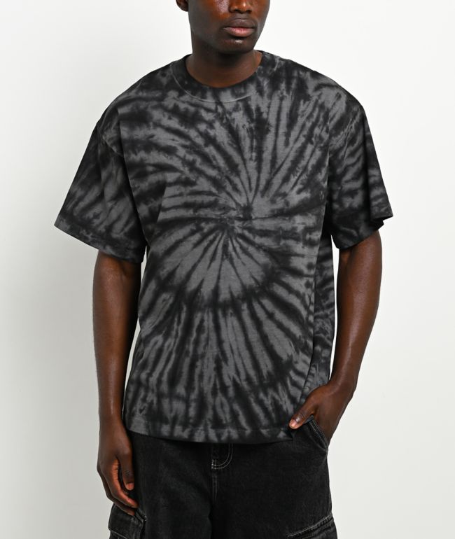 ITA Portal Black & Grey Tie Dye Boxy T-Shirt - ITA