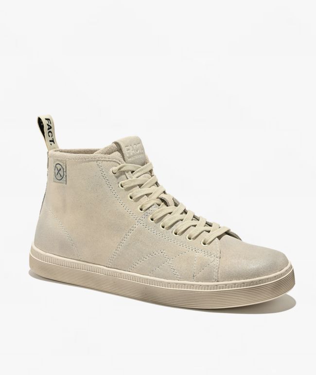 FACT. CNTRL Monkey Dirty White Suede Skate Shoes - FACT