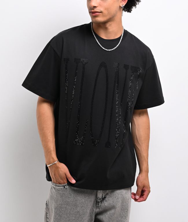 VLONE Murdered Out Rhinestone Black T-Shirt - VLONE
