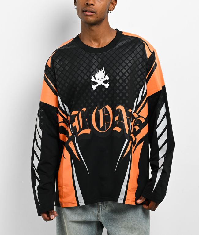 VLONE Moto Black & Orange Long Sleeve T-Shirt - VLONE