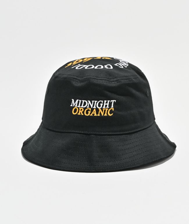 Midnight Organic You're Doing Good Black Bucket Hat - Midnight Organic