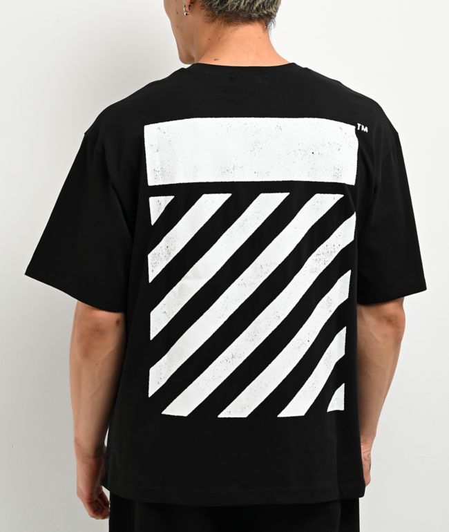 L/AB c/o Off-White™ Diagonal Black T-Shirt - L/AB c/o Off-White