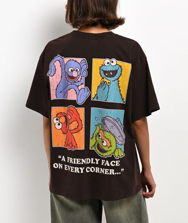 Sesame Street Friendly Face Brown T-Shirt - Sesame Street