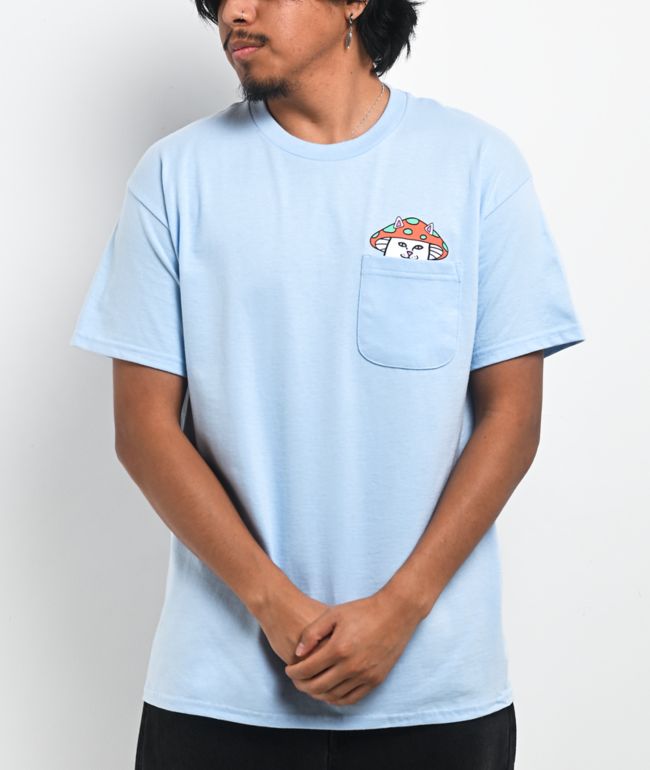 RIPNDIP Lord Shroomy Pocket Blue T-Shirt - RIPNDIP