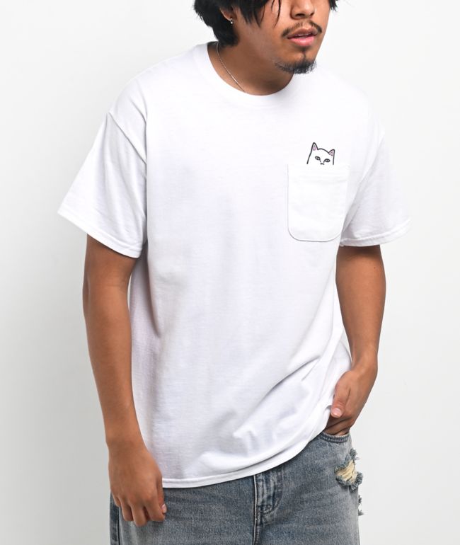 RIPNDIP Lord Nermal Pocket White T-Shirt - RIPNDIP