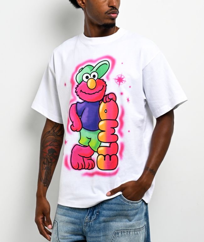 Sesame Street Elmo Airbrush White T-Shirt - 