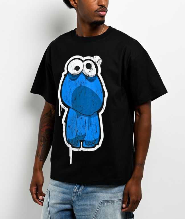Sesame Street Zombie Cookie Monster Black T-Shirt - 