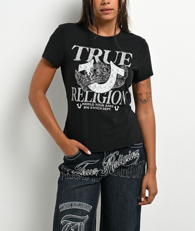 True Religion Crystal Crown Black T-Shirt - True Religion