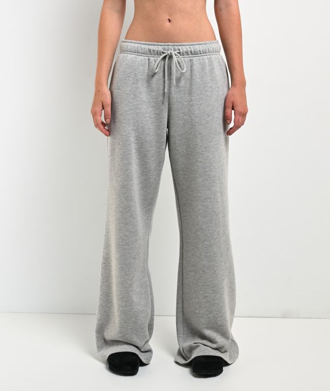 Ninth Hall Fundamentals Sherry Heather Grey Wide Leg Sweatpants - Ninth Hall Fundamentals
