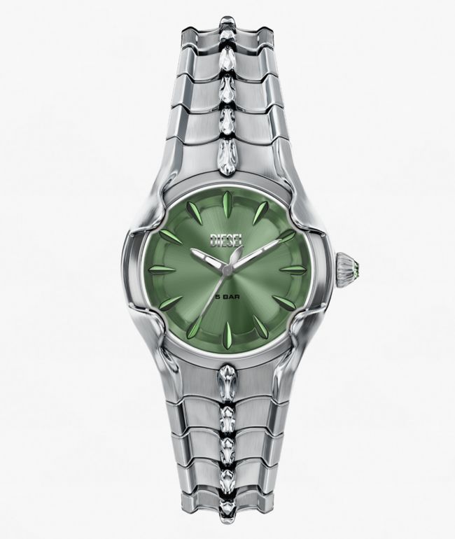 Diesel Vert Silver & Green Analog Watch - Diesel
