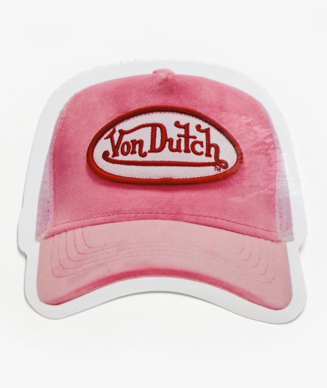 Von Dutch Pink Trucker Hat Sticker - Color Bars