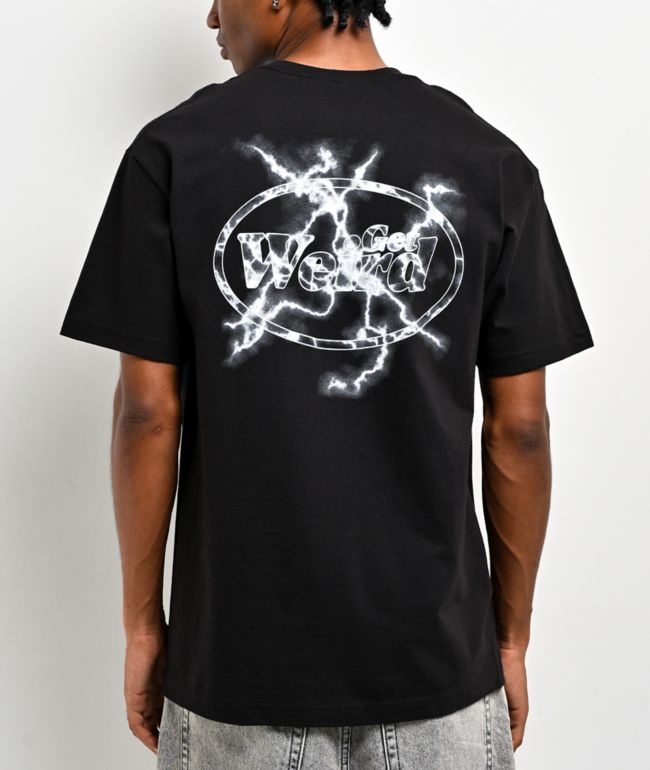 Get Weird Lightning Black T-Shirt - Get Weird