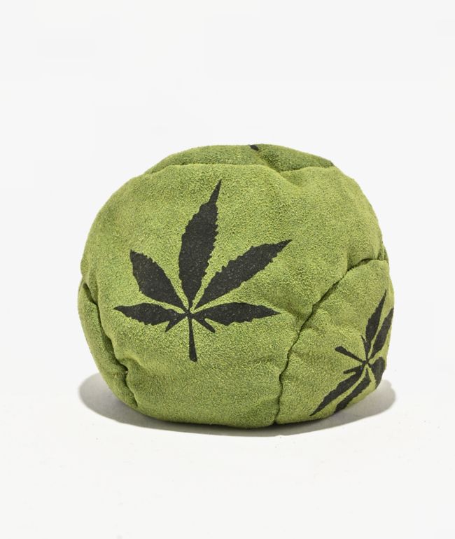 Adventure Imports Black Leaf On Green 5-Panel Hacky Sack - Adventure Imports