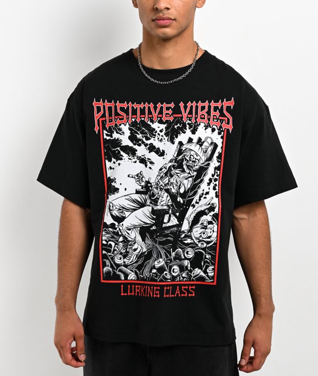 Lurking Class by Sketchy Tank Positive Vibes Black T-Shirt - Lurking Class by Sketchy Tank