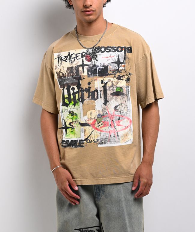 Vitriol Stain Sand Brown Wash T-Shirt - Vitriol