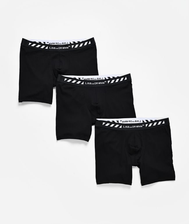 L/AB c/o Off-White™ Black 3 Pack 6-Inch Boxer Briefs - L/AB c/o Off-White