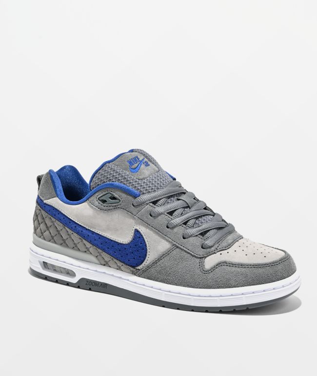 Nike SB P-Rod 1 Zoom Air Low Flint Grey & Royal Blue Skate Shoes - Nike
