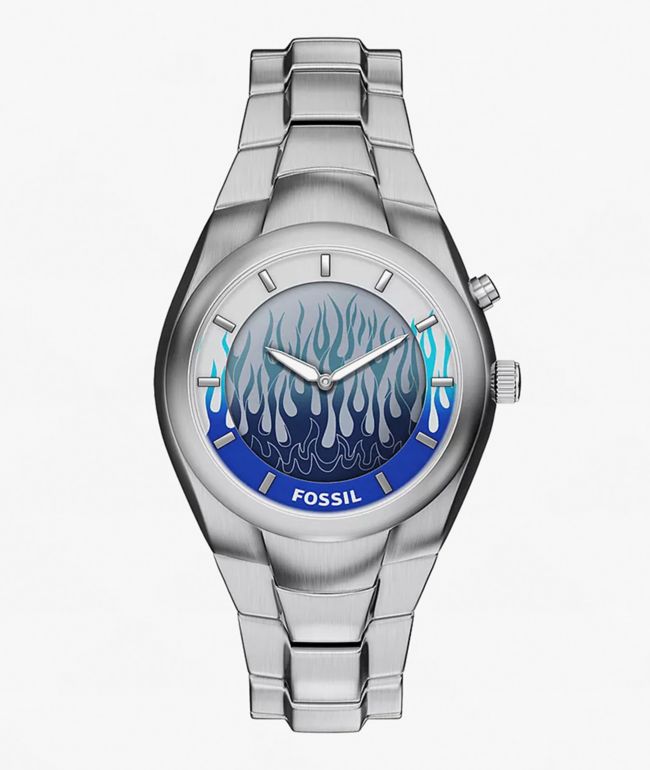 Fossil Big Tic Y2K Flame Silver Analog & Digital Watch - Fossil