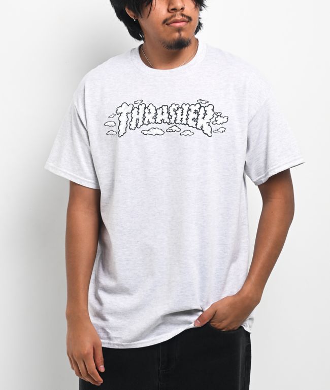 Thrasher Clouds Grey T-Shirt - Thrasher