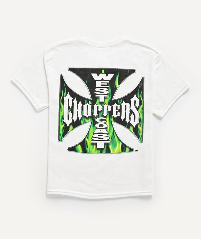 West Coast Choppers Fiery Fill White T-Shirt - West Coast Choppers