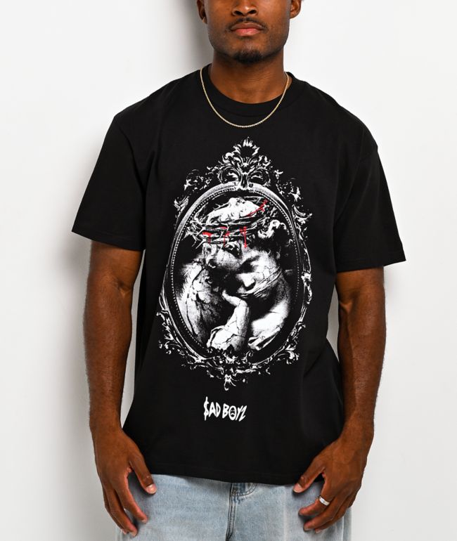 $AD BOYZ by Junior H Depressed MF Black T-Shirt - SAD BOYZ