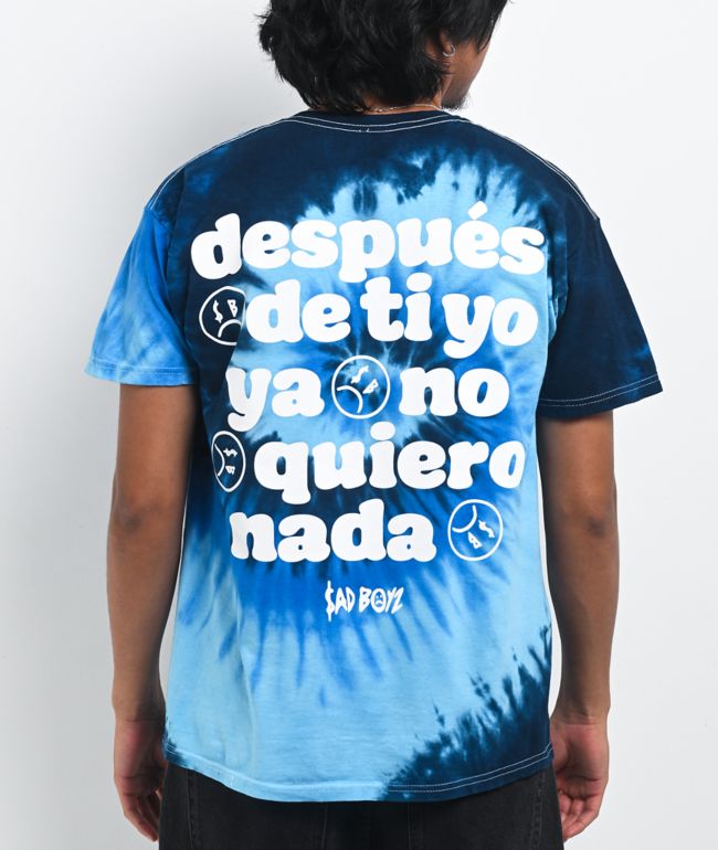 $AD BOYZ by Junior H No Queiro Nada Blue Tie Dye T-Shirt - SAD BOYZ