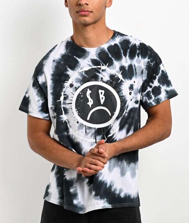 $AD BOYZ  by Junior H Wired Tie Dye Black T-Shirt - SAD BOYZ