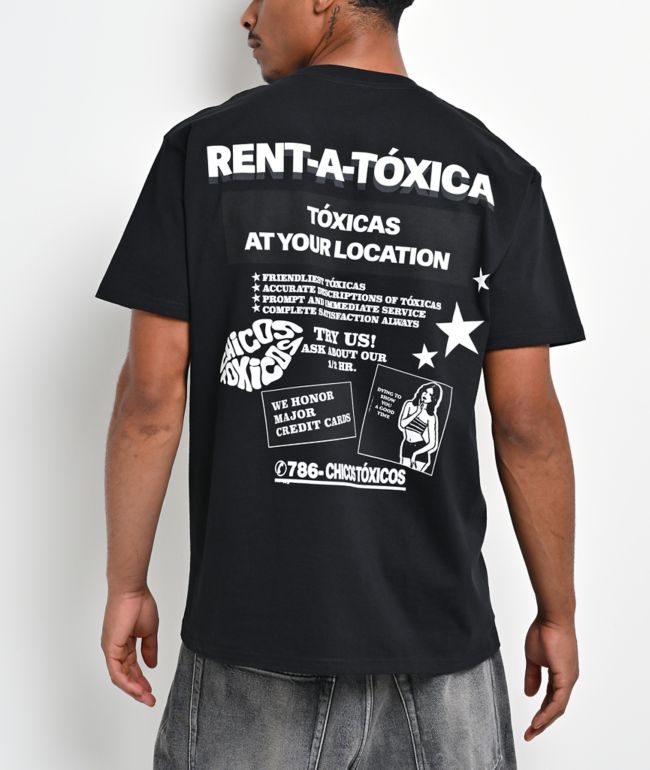 Chicos Toxicos Rent A Toxica Black T-Shirt - Chicos Toxicos