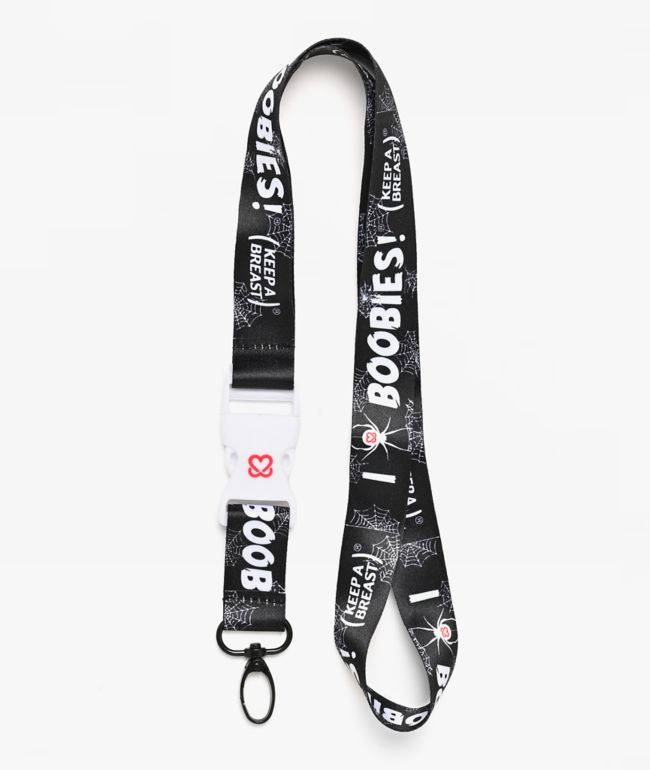 Keep A Breast Foundation I Heart Boobies Vampire Black Lanyard - Keep A Breast Foundation