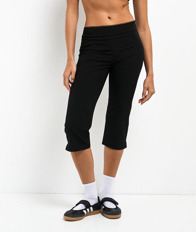 Pretty Garbage Talia Black Capri Pants - Pretty Garbage
