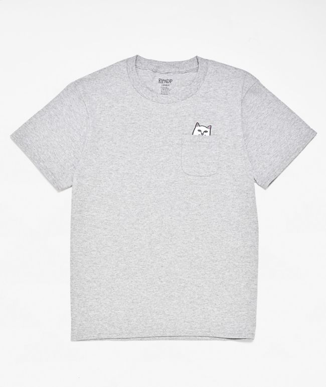 RIPNDIP Kids Lord Nermal Peace Pocket Heather Grey T-Shirt - RIPNDIP