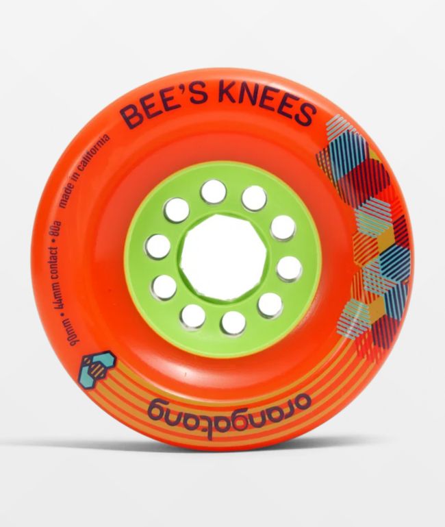 Orangatang Bee's Knees 90mm 80a Orange Longboard Wheels - Orangatang