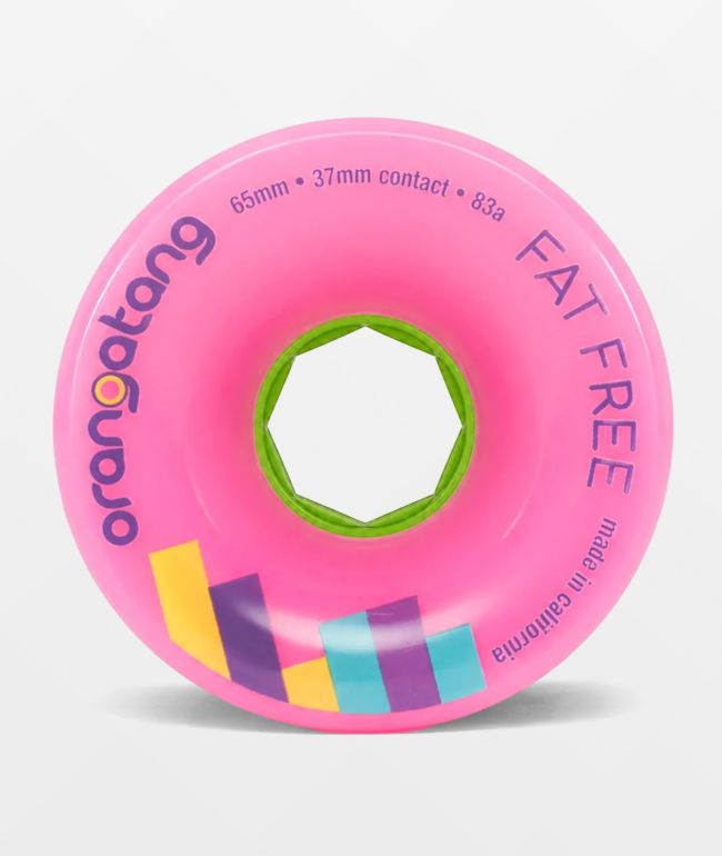 Orangatang Fat Free 65mm 83a Pink Longboard Wheels - Orangatang