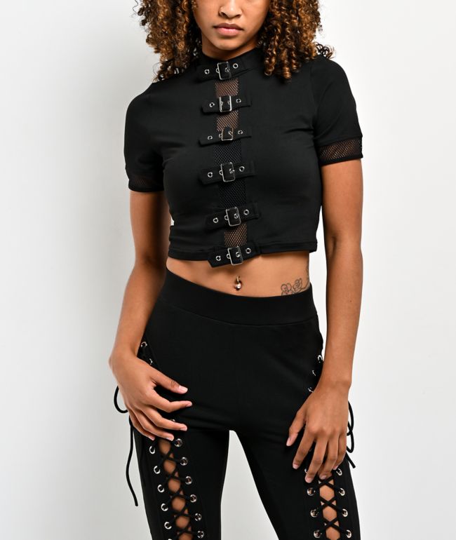 Forest Ink Winona Buckle Black Crop Top - Forest Ink